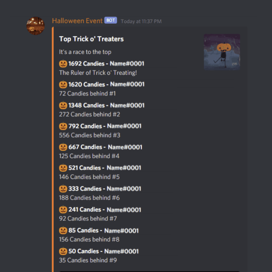 Halloween Discord Bot Demo Image